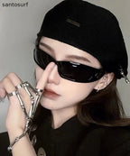 Stylish Black Internet Celebrity Spicy Girl UV Resistant Resin Sunglasses