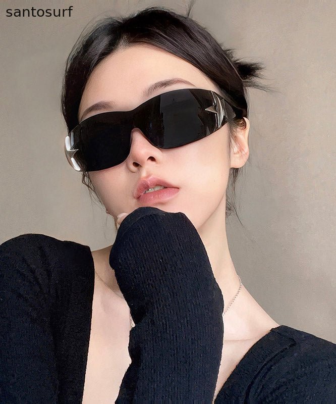 Art Black Resin Pentagram Patchwor UV Protection Sunglasses