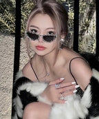 European And American Fashion Cat Eye Diamond Sunglasses