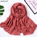 Soft Candy Color Cotton And Linen Scarf