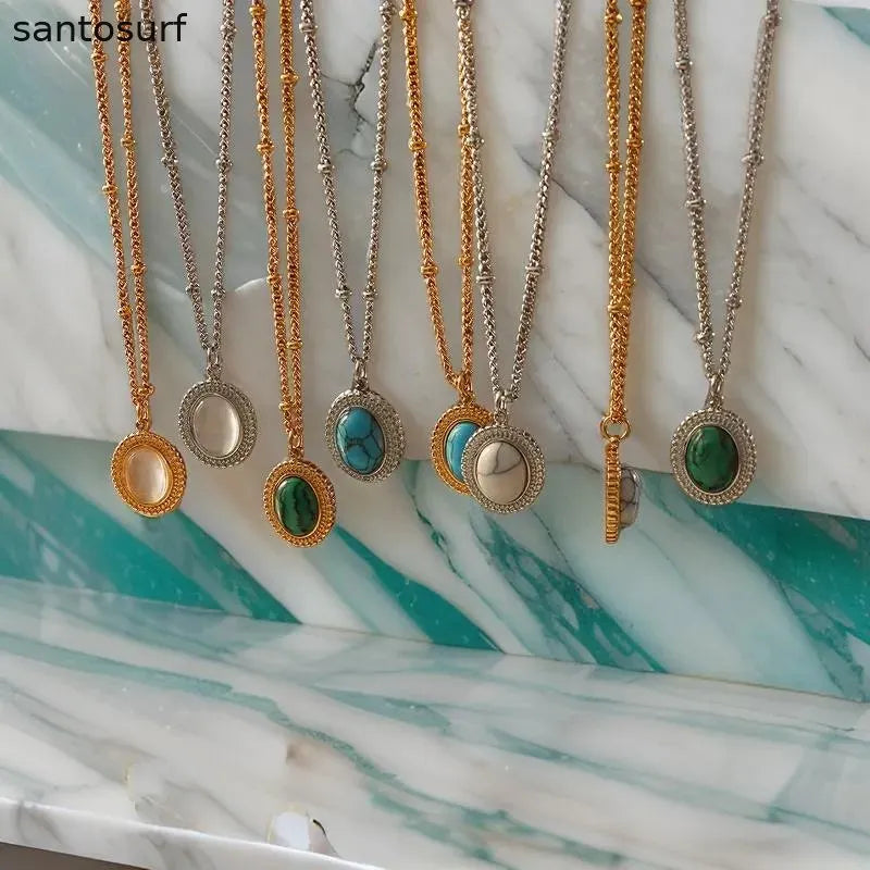 Vintage Coloured Stone Necklace