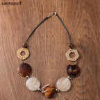 Rattan Acrylic Disc Necklace