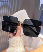 Women Tawny Metal Polygon Ultraviolet-Proof Sunglasses