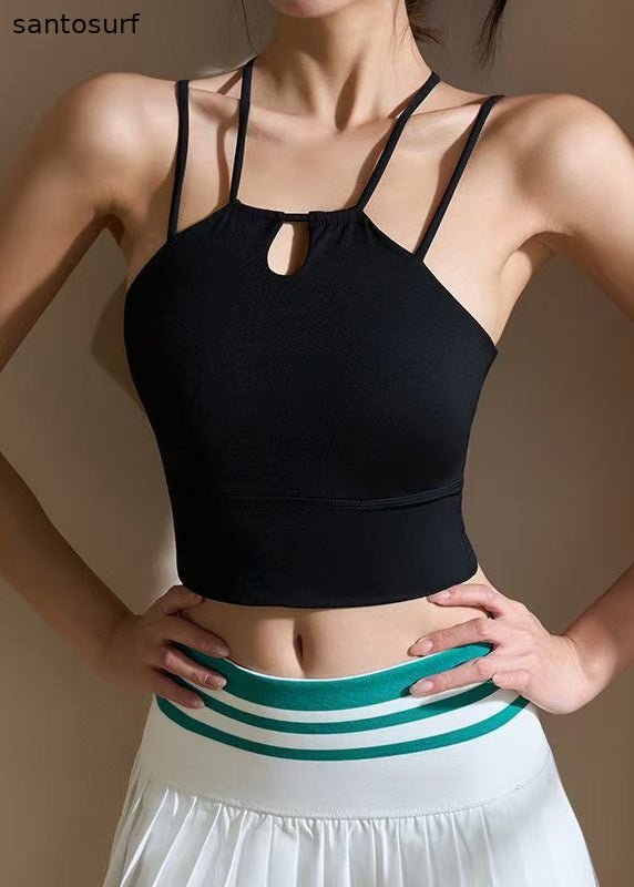 Chic Black Hollow Out Gymshark Sports Bra