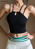 Chic Black Hollow Out Gymshark Sports Bra