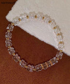 Boho White Crystal Elastic Rope Alloy Bracelet