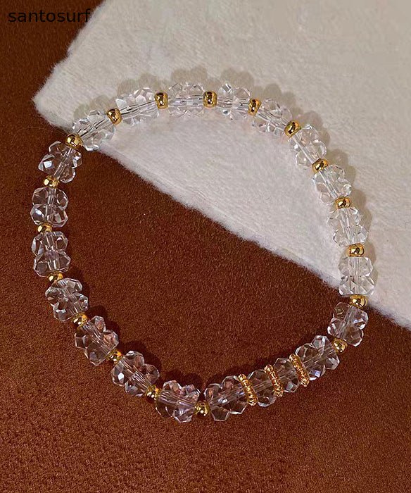 Boho White Crystal Elastic Rope Alloy Bracelet