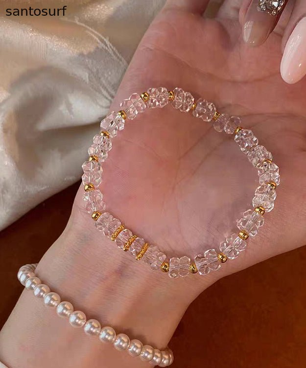 Boho White Crystal Elastic Rope Alloy Bracelet