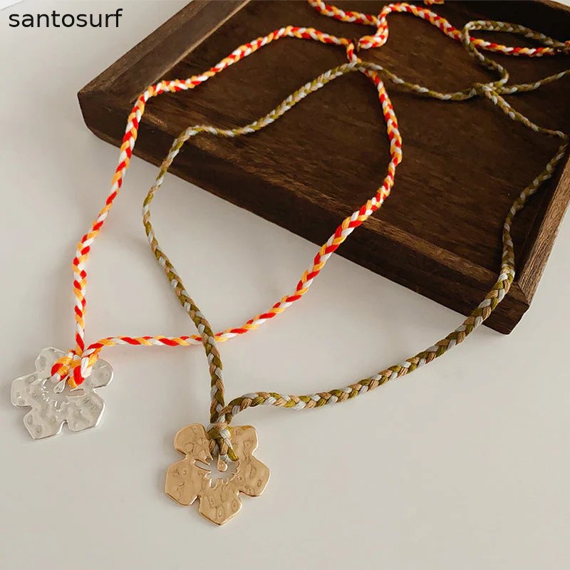 Golden Bloom Braided Necklace