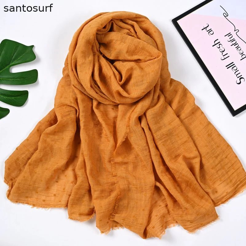 Soft Candy Color Cotton And Linen Scarf
