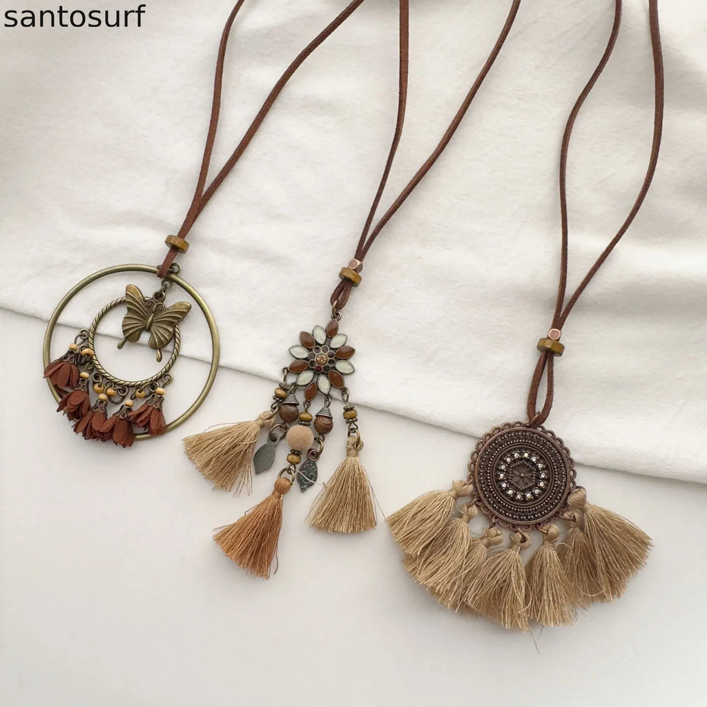 Ethnic Tassel Pendant Necklace