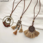 Ethnic Tassel Pendant Necklace
