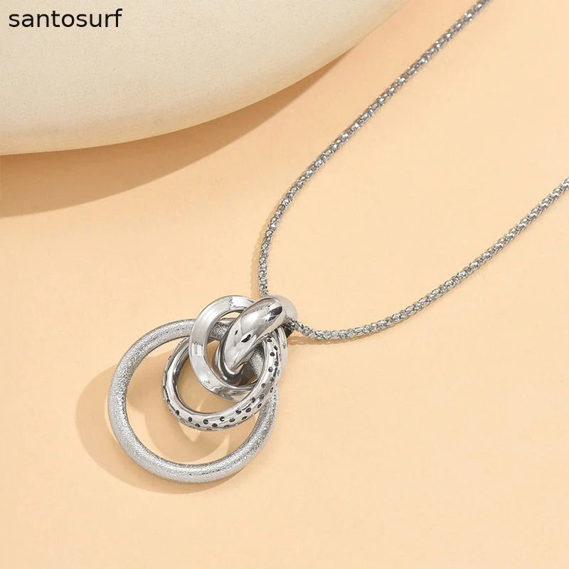 Golden Harmony Circle Pendant Necklace