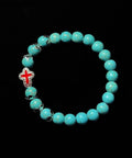 Fine Green Turquoise Cross Alloy Bracelet