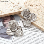 Metallic Petal Statement Earrings