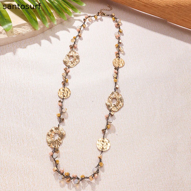Beaded Braided Fashion Long Necklace