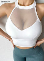 Chic Black Halter Backless Gymshark Sports Bra