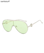 Personalized Tea Windproof Sunglasses Large Frame