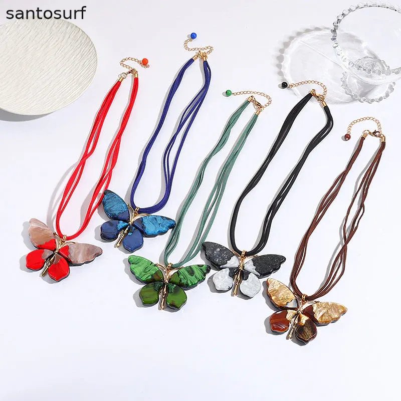 Art Butterfly Pendant Necklace