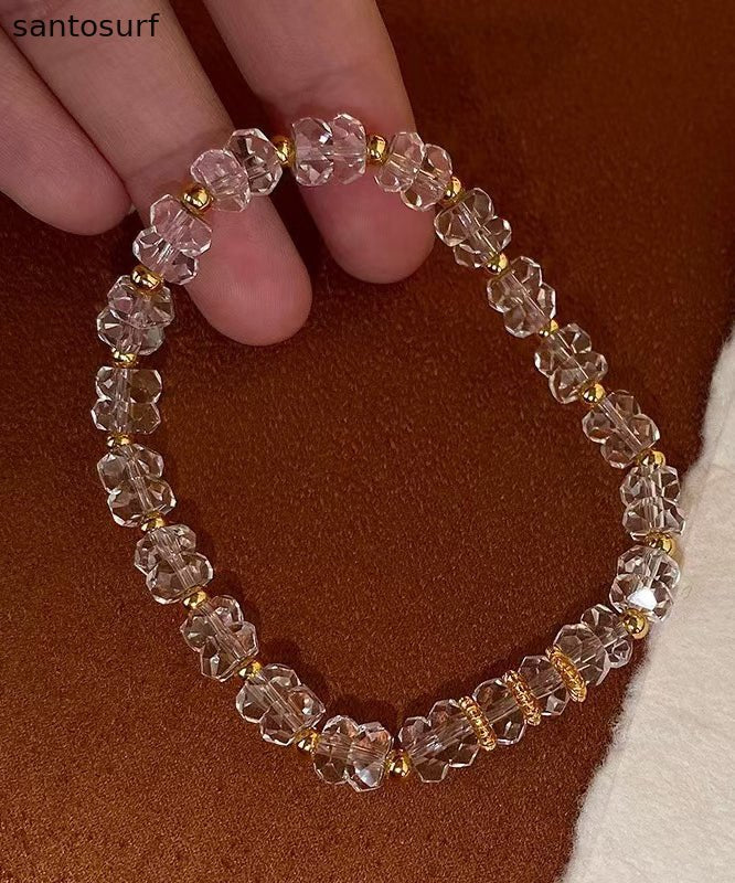 Boho White Crystal Elastic Rope Alloy Bracelet