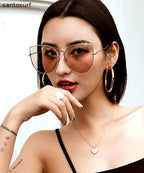 Large Frame Trendy Cat Eye Sunglasses 2025 New Model