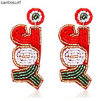 Stylish Christmas Beaded Earrings