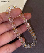 Boho White Crystal Elastic Rope Alloy Bracelet