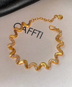 Chic Zircon Double-layer Metal And Pearl Bracelet Two Pieces Set