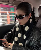 Light Luxury Camellia Oval Frame Sunglasses