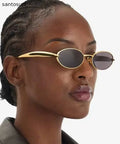 Spicy Girl Style Black Oval Sunglasses