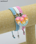 Boutique Orange Alloy Weave Tassel Best Friend Set Charm Bracelet