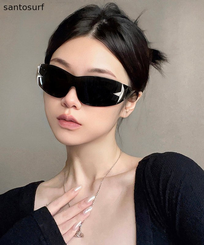 Art Black Resin Pentagram Patchwor UV Protection Sunglasses