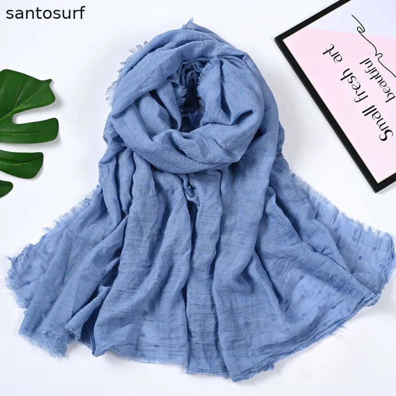 Soft Candy Color Cotton And Linen Scarf
