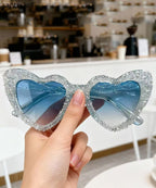 Boho Red Metal Zircon Heart-Shape Sunglasses