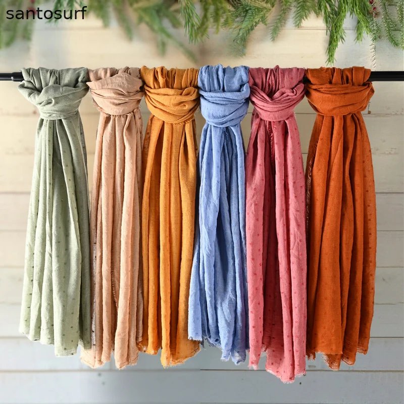 Soft Candy Color Cotton And Linen Scarf