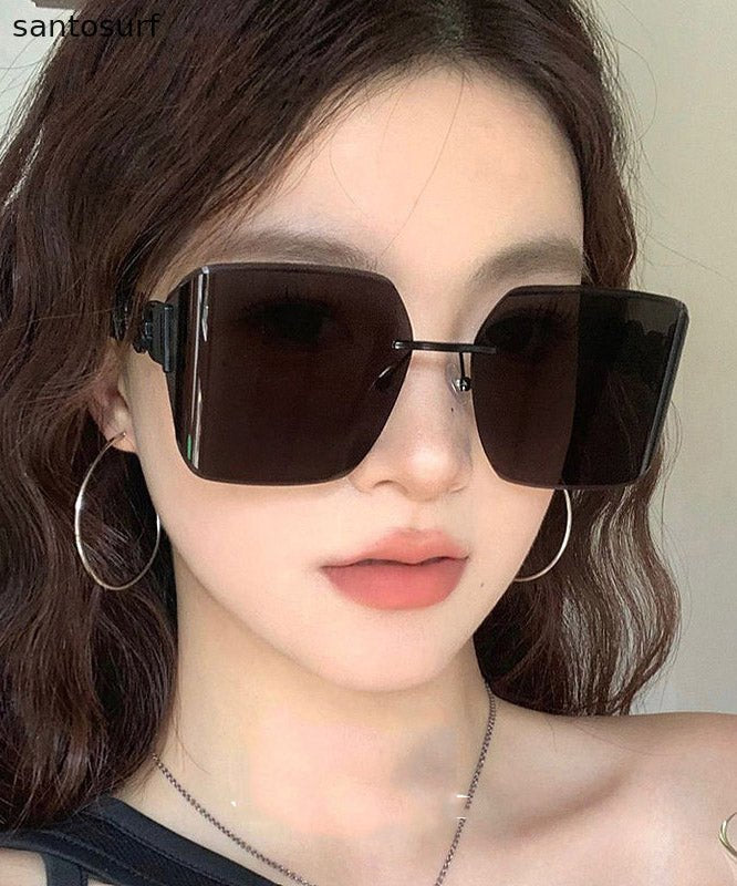Vogue Black Metal UV Protection Hollow Out Sunglasses